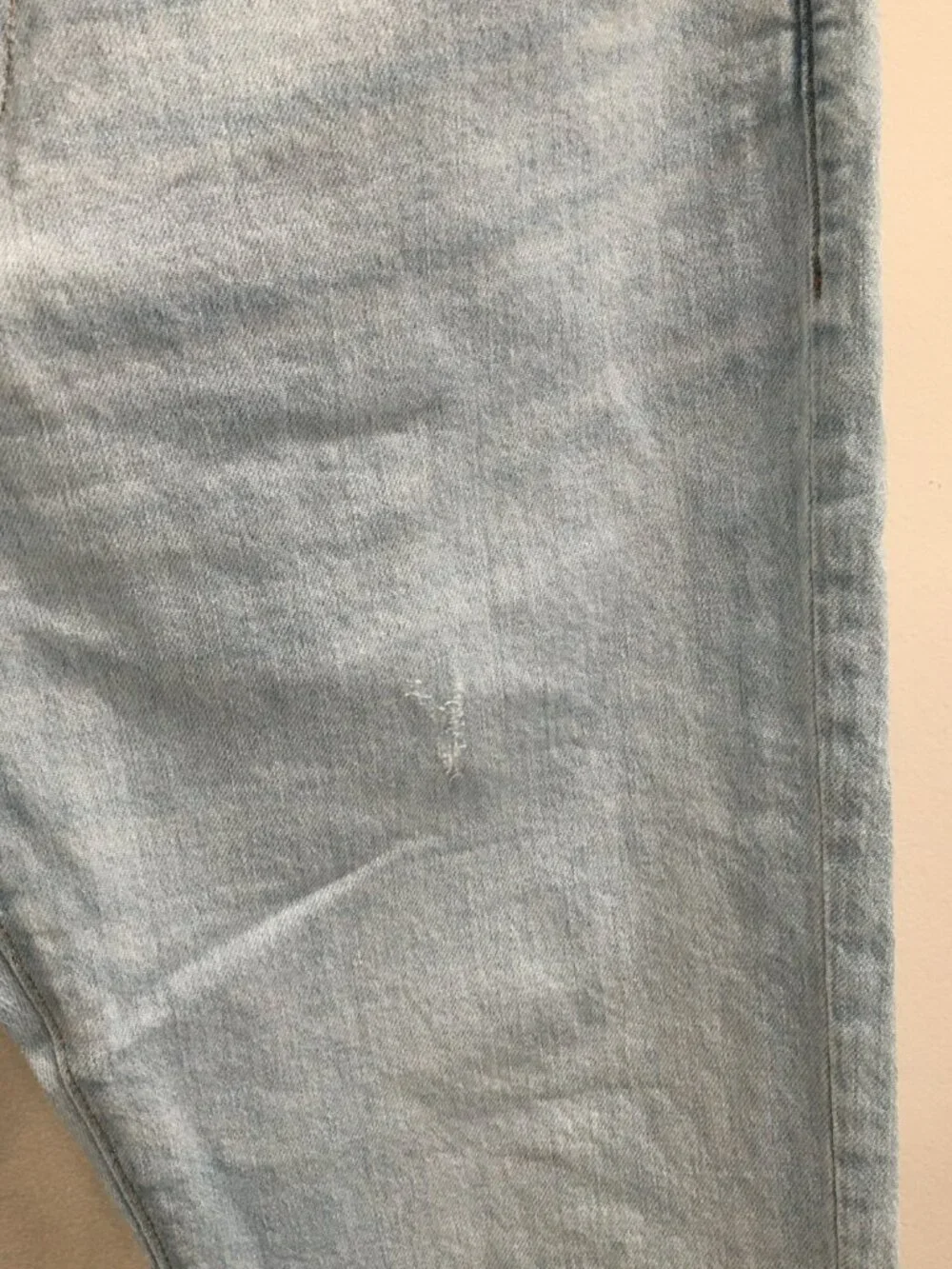 J CREW 484 Slim Light Wash Distressed 5 Pocket Logo Hardware Jeans